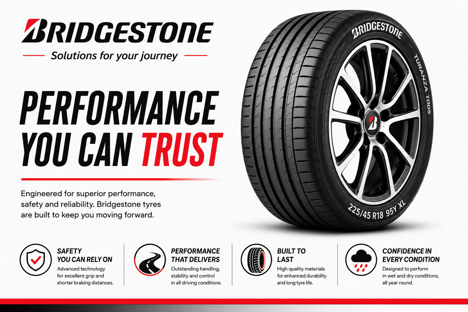 195/65R15 95V Bridgestone Weather Control A005 EVO XL 3PM XL EV All Season Tyre