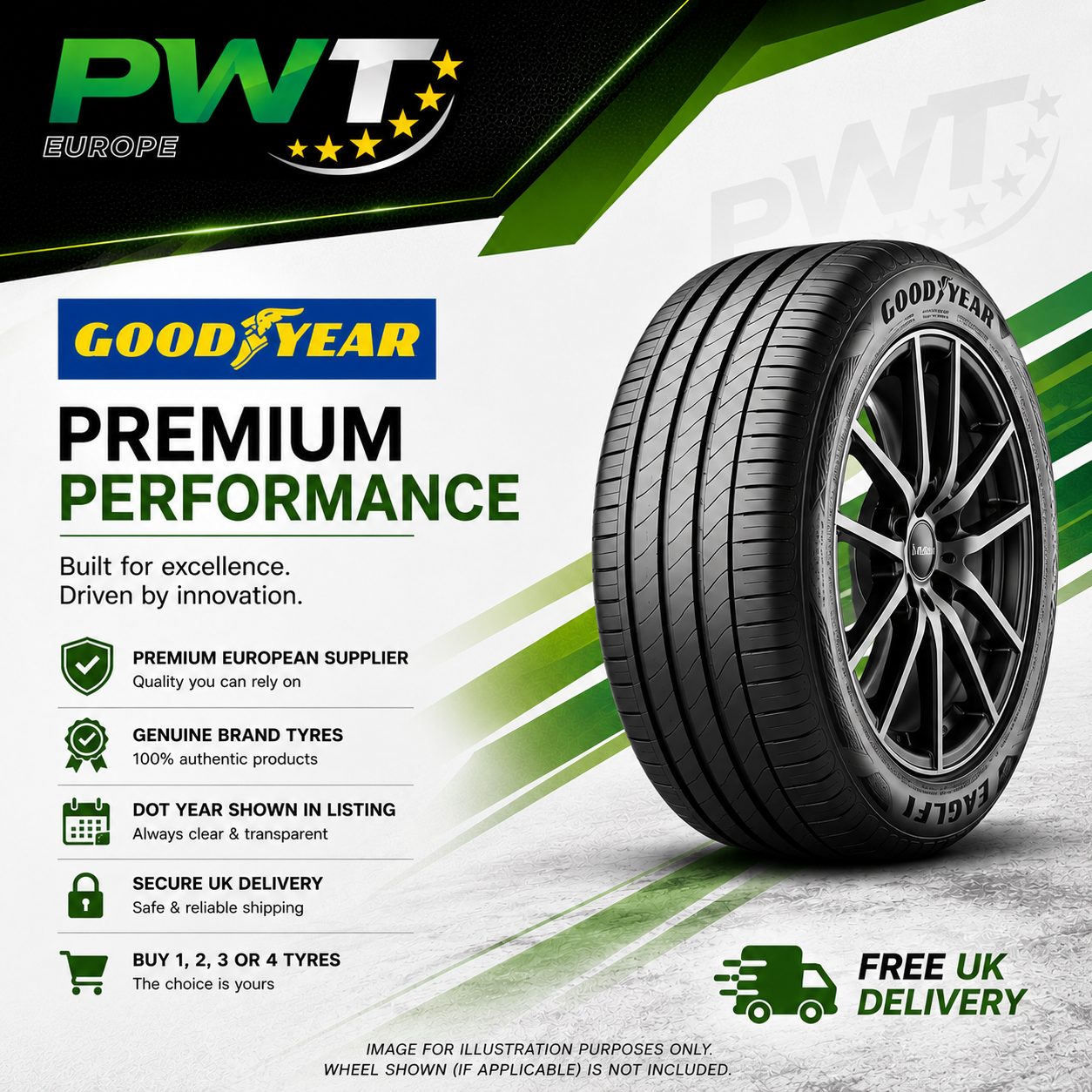 Goodyear tyre – image for illustration purposes only